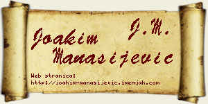 Joakim Manasijević vizit kartica